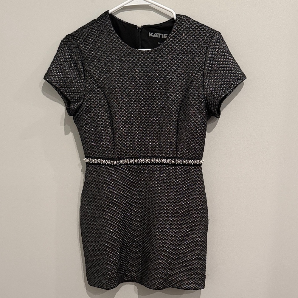 Katie J Junior Sylvie Metallic Quilted Dress